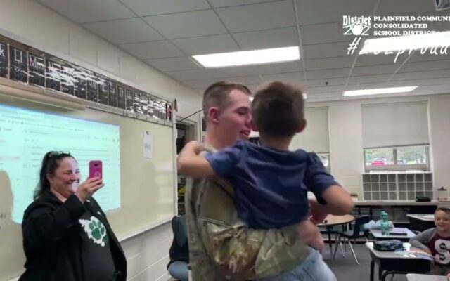 Plainfield Soldier Surprises His Younger Brother With Visit to His 2nd Grade Classroom