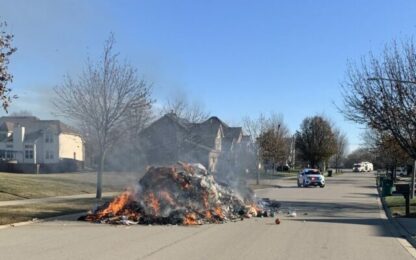 Trash in Back of Plainfield Garbage Truck Catches Fire